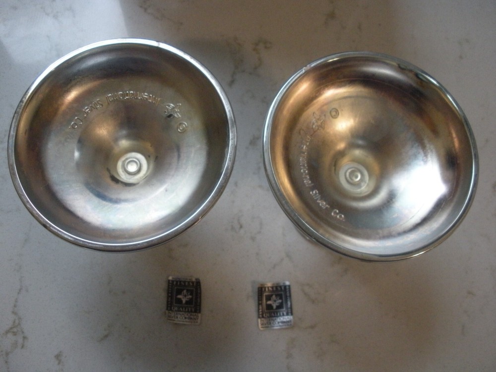 International silverplate candlesticks handmade heavy taper candle holders NICE