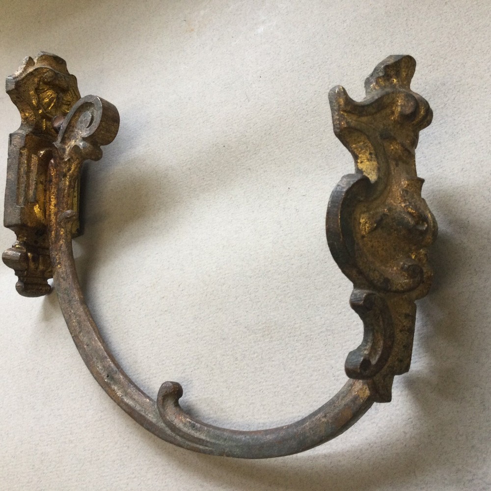 Brass Antique Curtain Holdback Salvaged