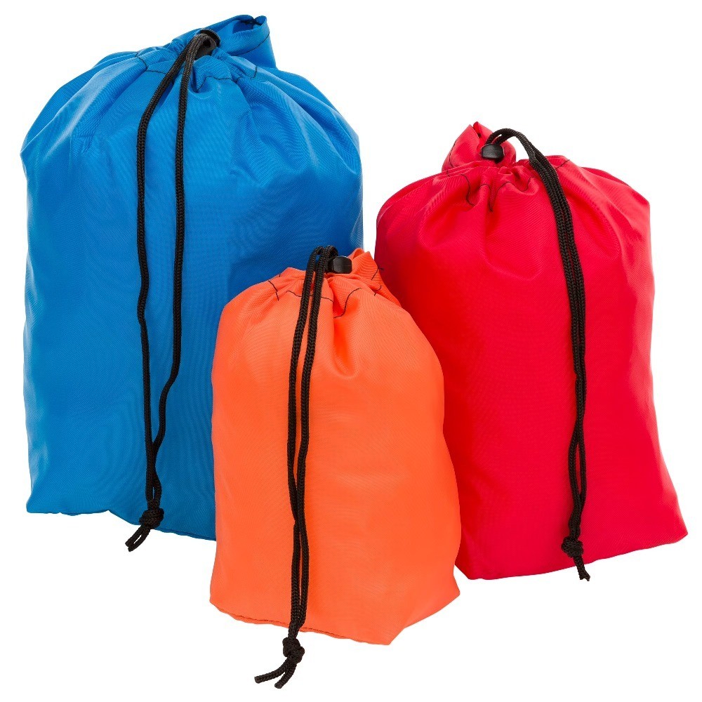 Ditty Bag 3 pack Stuff Bag, 16.2 L, Assorted, Unisex, Drawstring Closure, New,