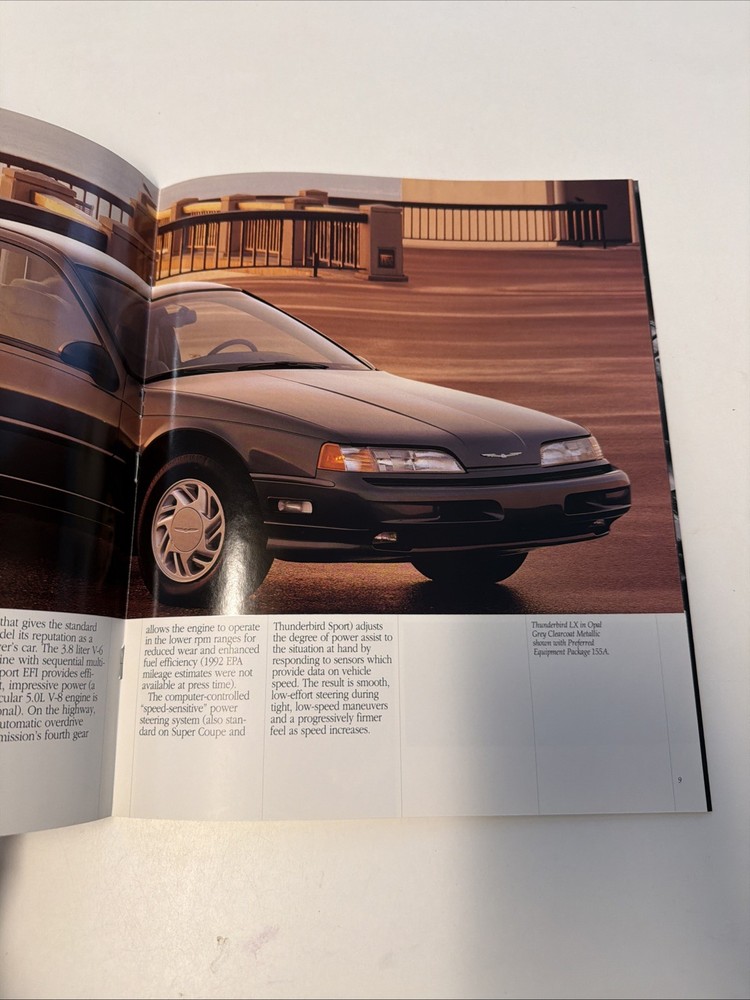 Original 1992 Ford Thunderbird Sales Brochure 92