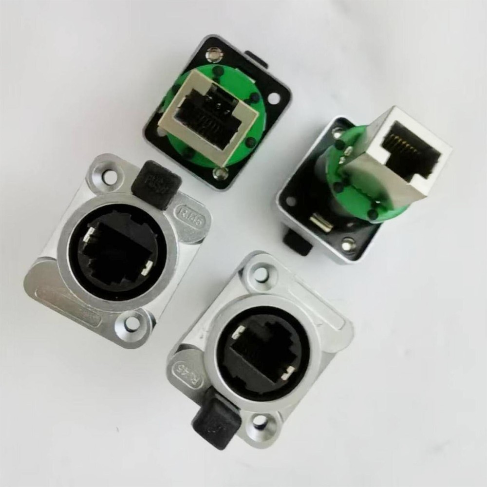 4× CAT5/6 RJ45 Feed-through Ethercon Chassis Panel Mount RJ45 Connector System