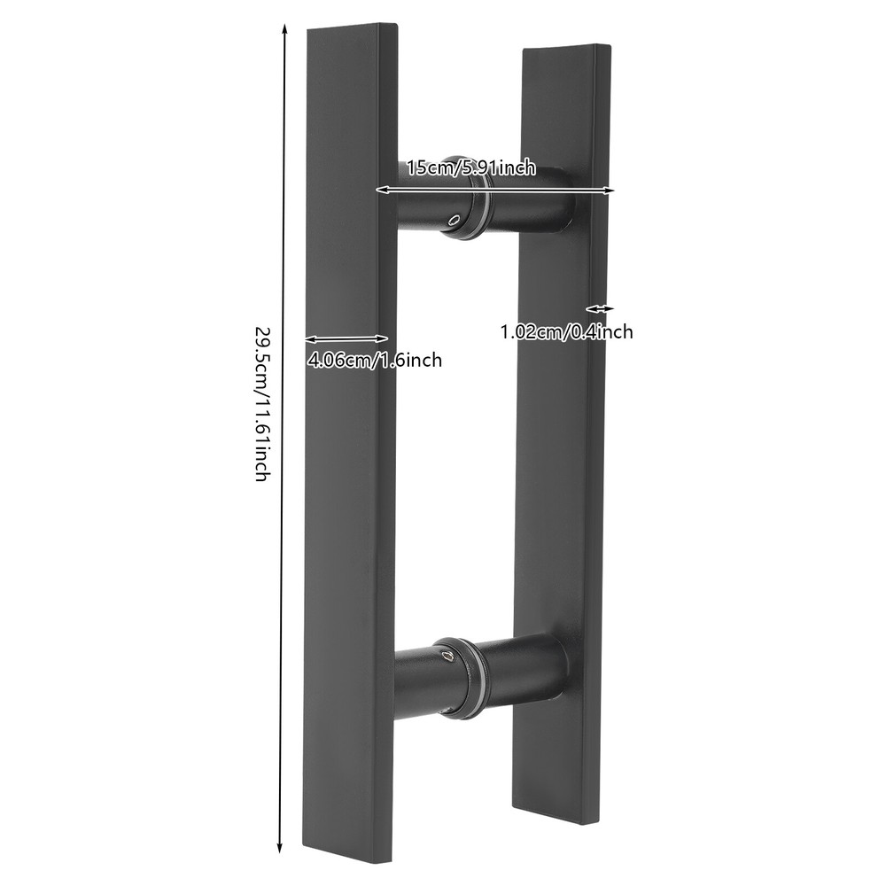 Double Sided Stainless Steel Door Handle 0.4" Pull Push Sliding Barn Door Handle
