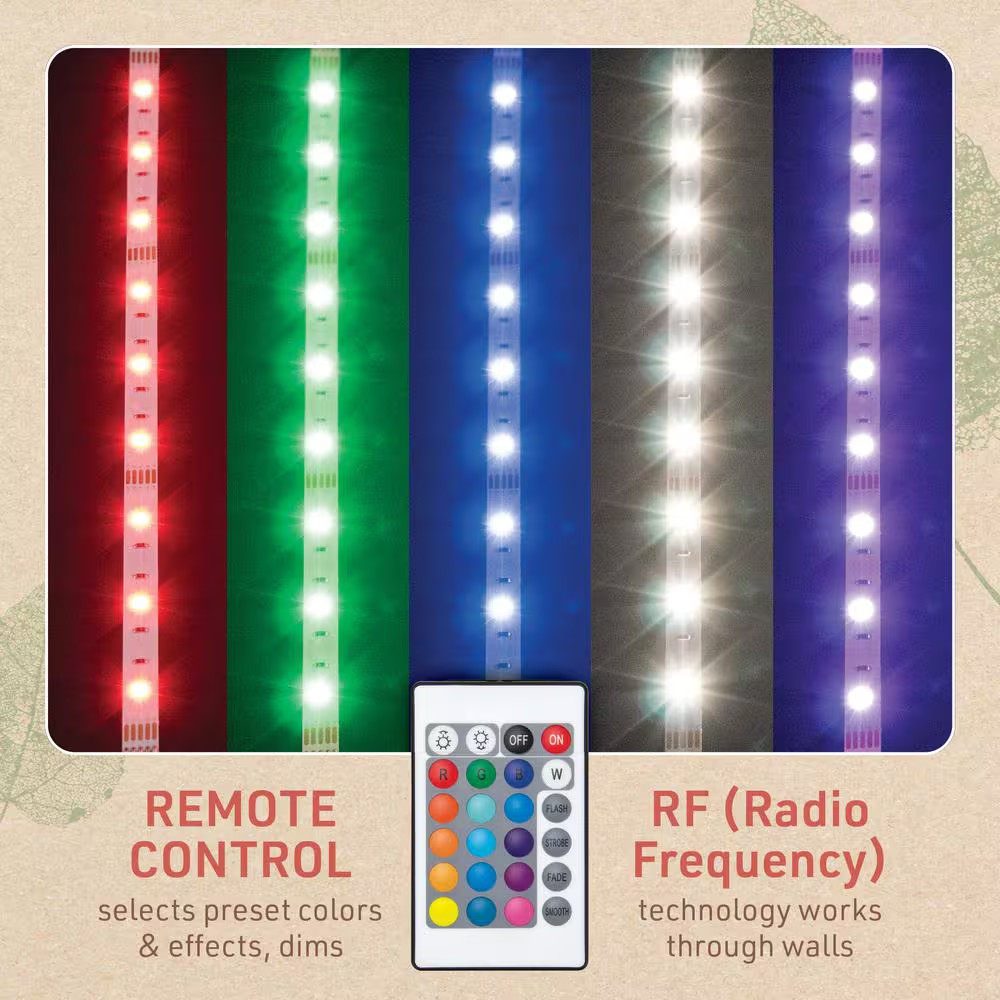 Multicolor Plug-In 3 Ft. Plug-In Integrated LED Dimmable Linkable Strip Light Ki