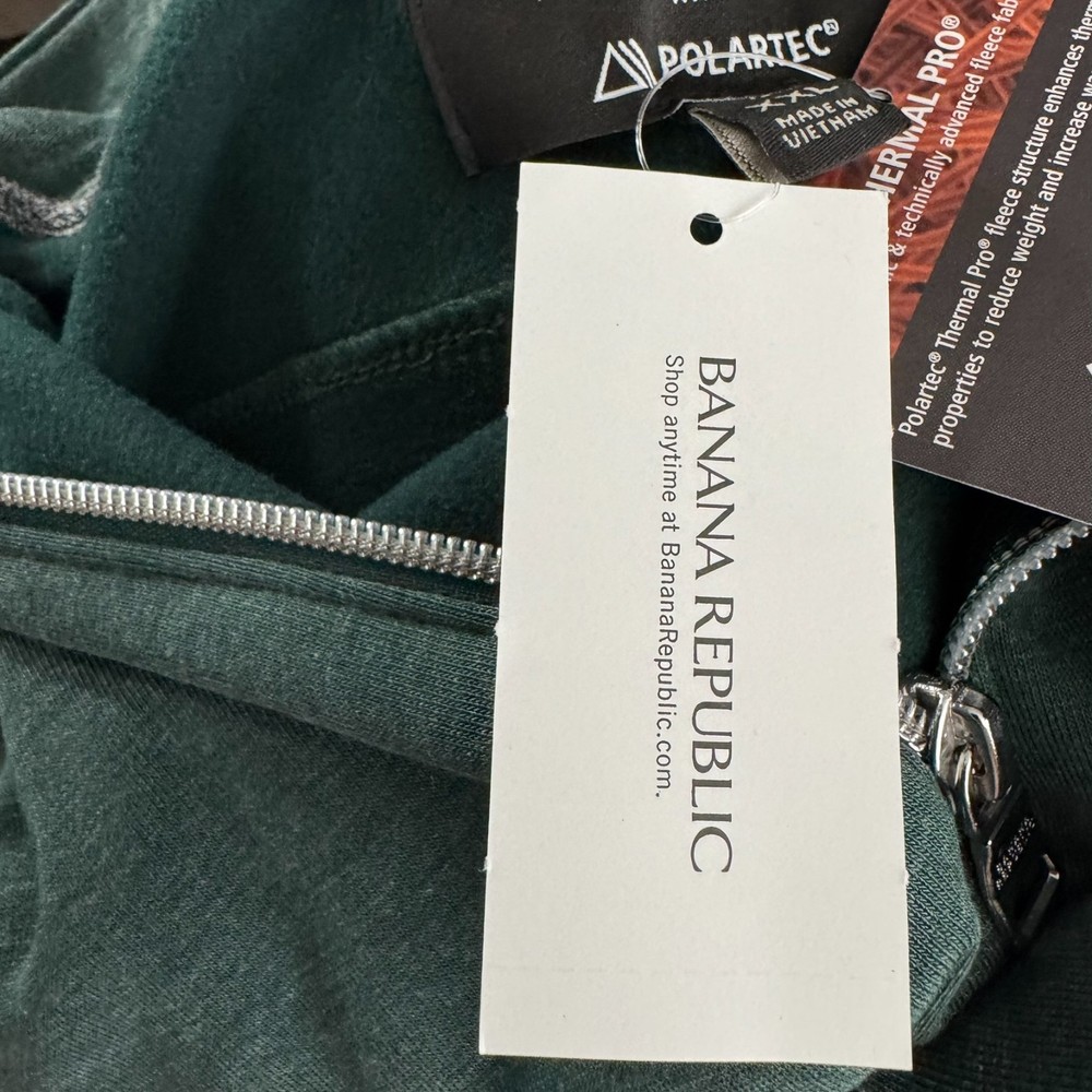 Banana Republic Polartec Half Zip Pullover Mens 2XLT Green Solid NWT TP-3533