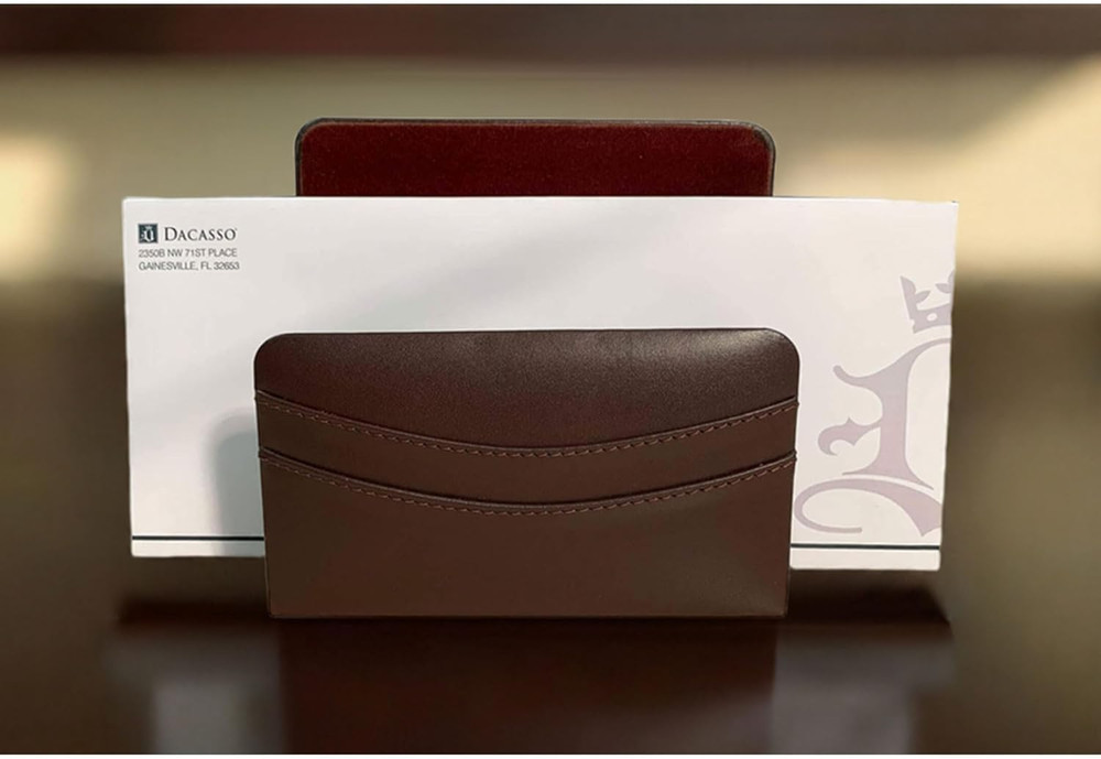 Chocolate Brown Leather Letter Holder