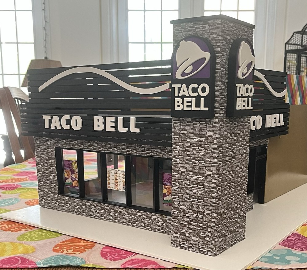 O-Scale Taco Bell Restaurant 3D Sign Plastic Decals