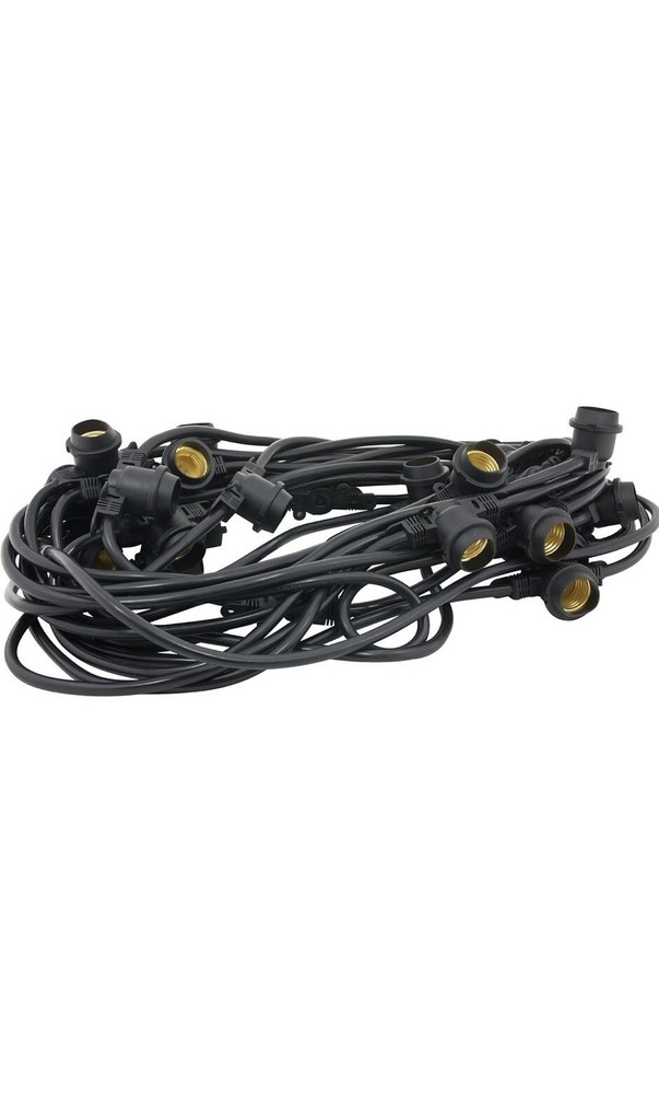 American Lighting Ls-Ms-24-48-Bk Commercial Grade Light String Medium Base