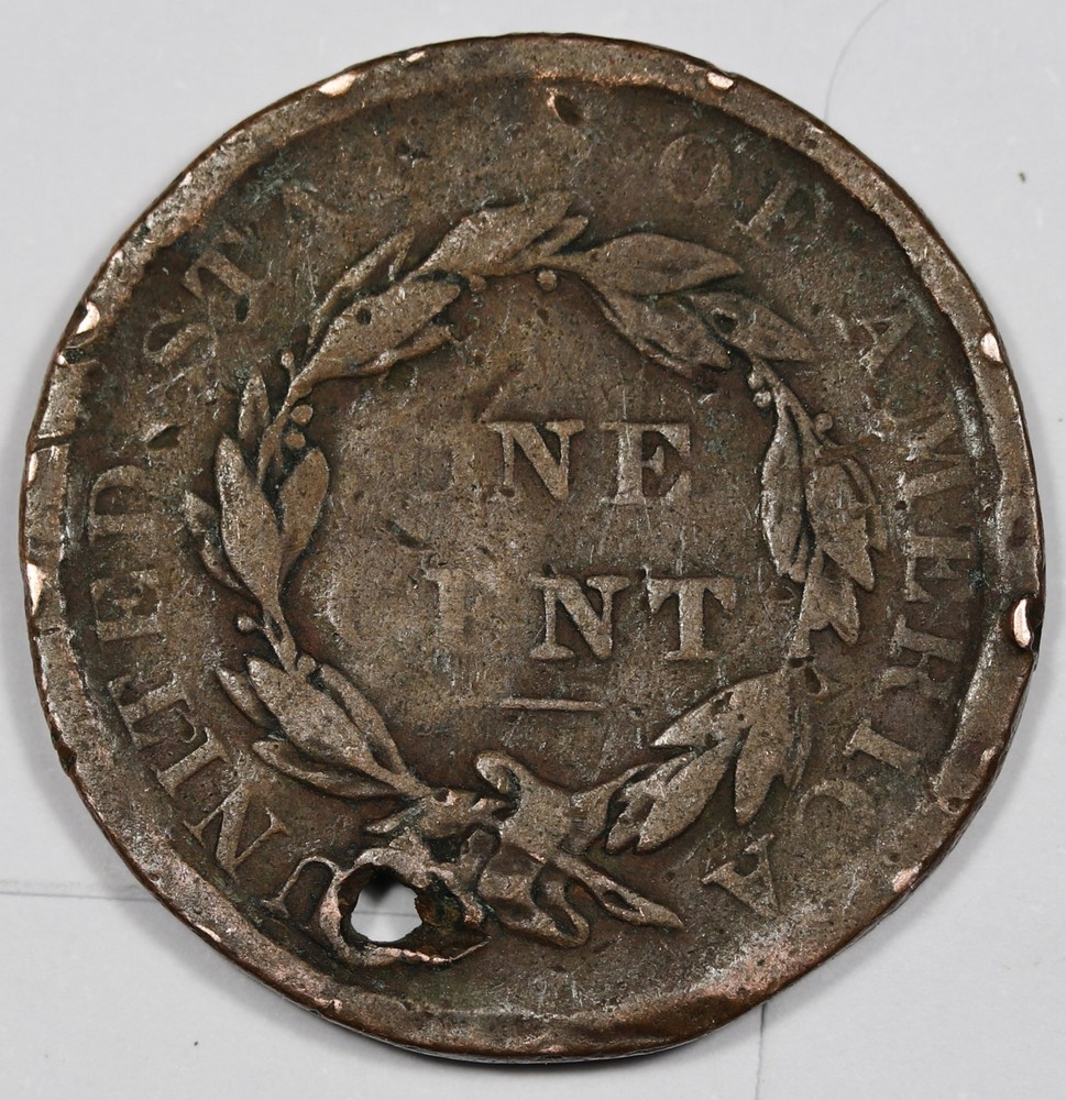 1837 Large Cent. Holed. 212573