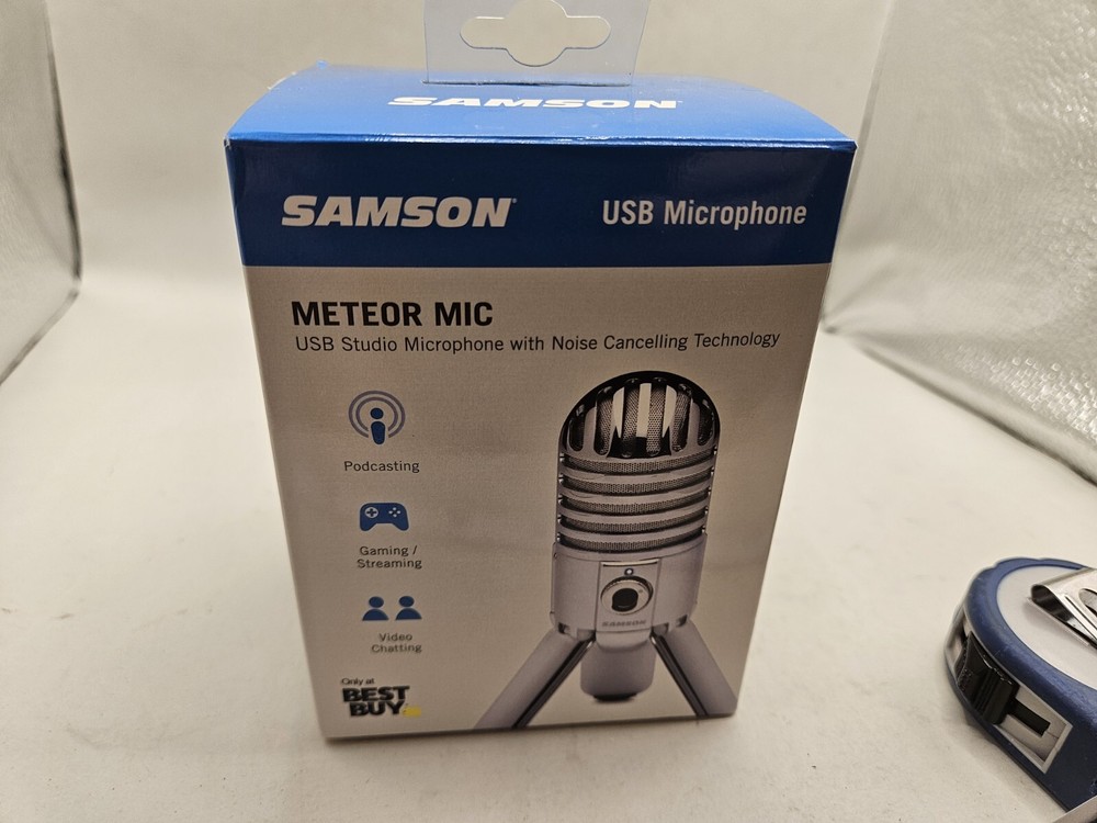 Samson Meteor Mic USB Silver Microphone Noise Cancel Technology Used Condition