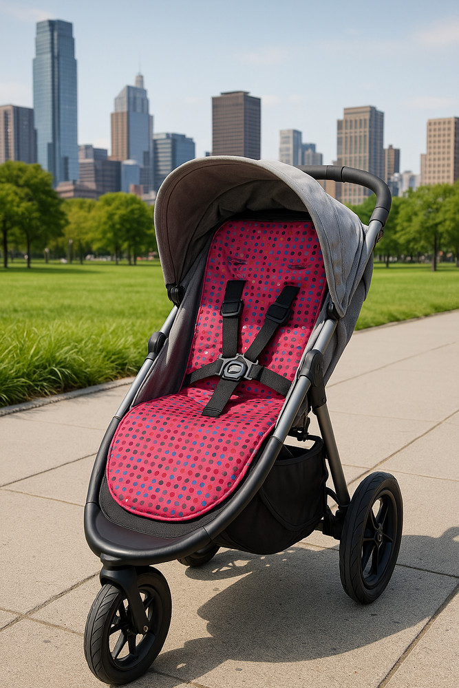 Pink Polka Dots Stroller Liner