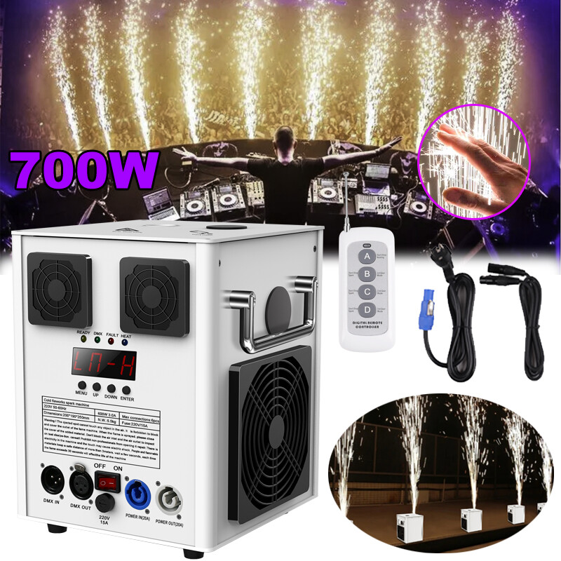 700W Cold Spark Firework Machine Stage Effect DMX Machine Wedding Party w/Remote