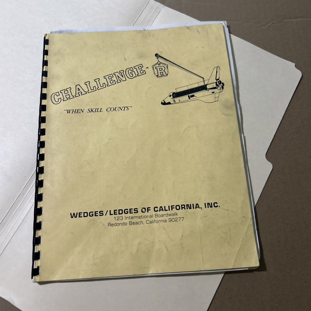Challenger Crane With Schematics arcade game owners manual
