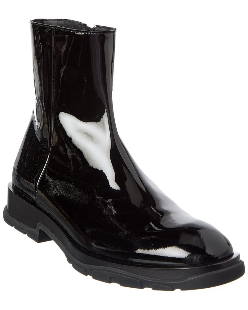 Alexander Mcqueen Tread Slim Half Leather Boot Men's Black 41