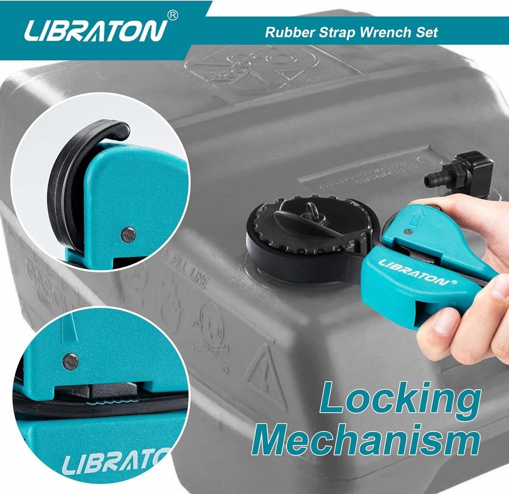 Versatile 2-Piece Adjustable Strap Wrench Set - Durable Oil Filter & Jar Opener