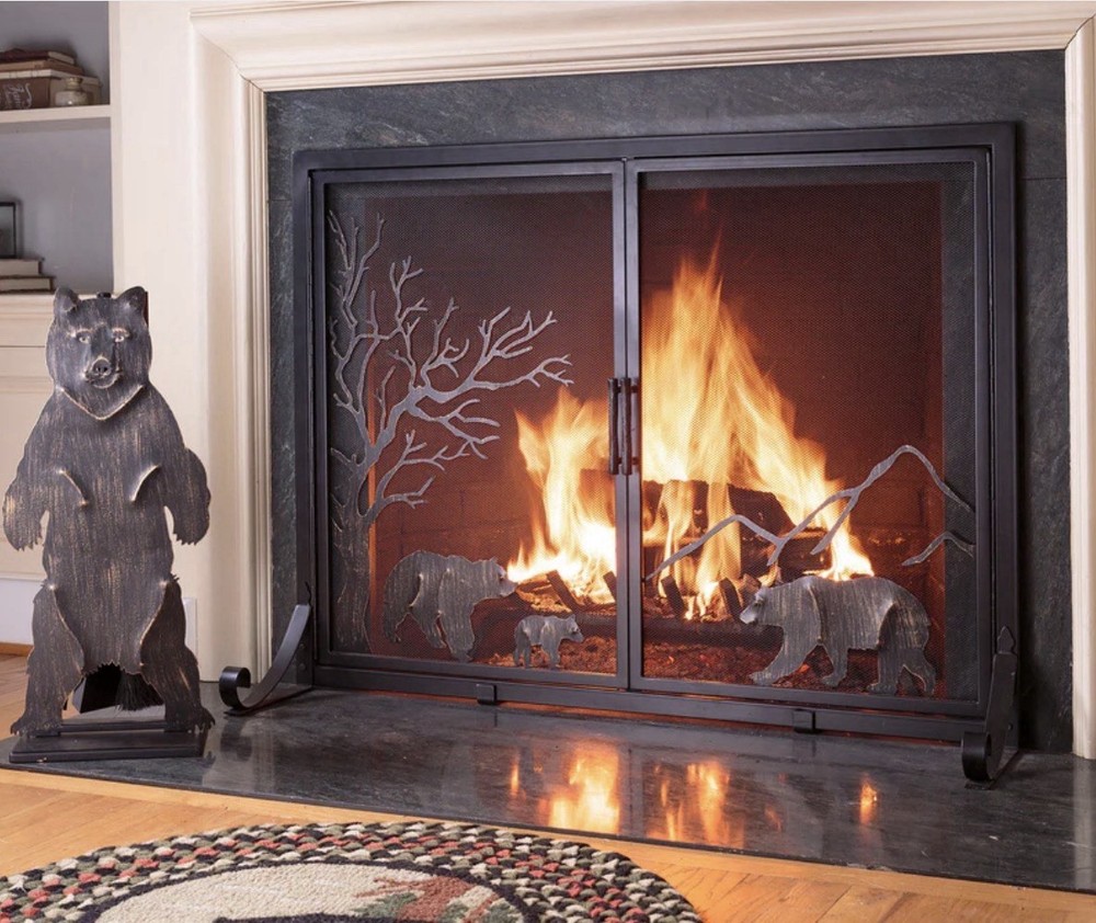 Shenandoah Mountain Bear Fireplace Tool Set,3 Pcs Tools + Bear & Base
