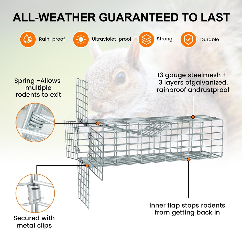 Humane Squirrel Excluder for Attics and Chimneys - Complete Installation Kit