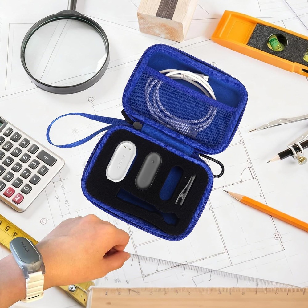 Compact Blue Hard Case for Plaud Note S - All Accessories Included & Protected