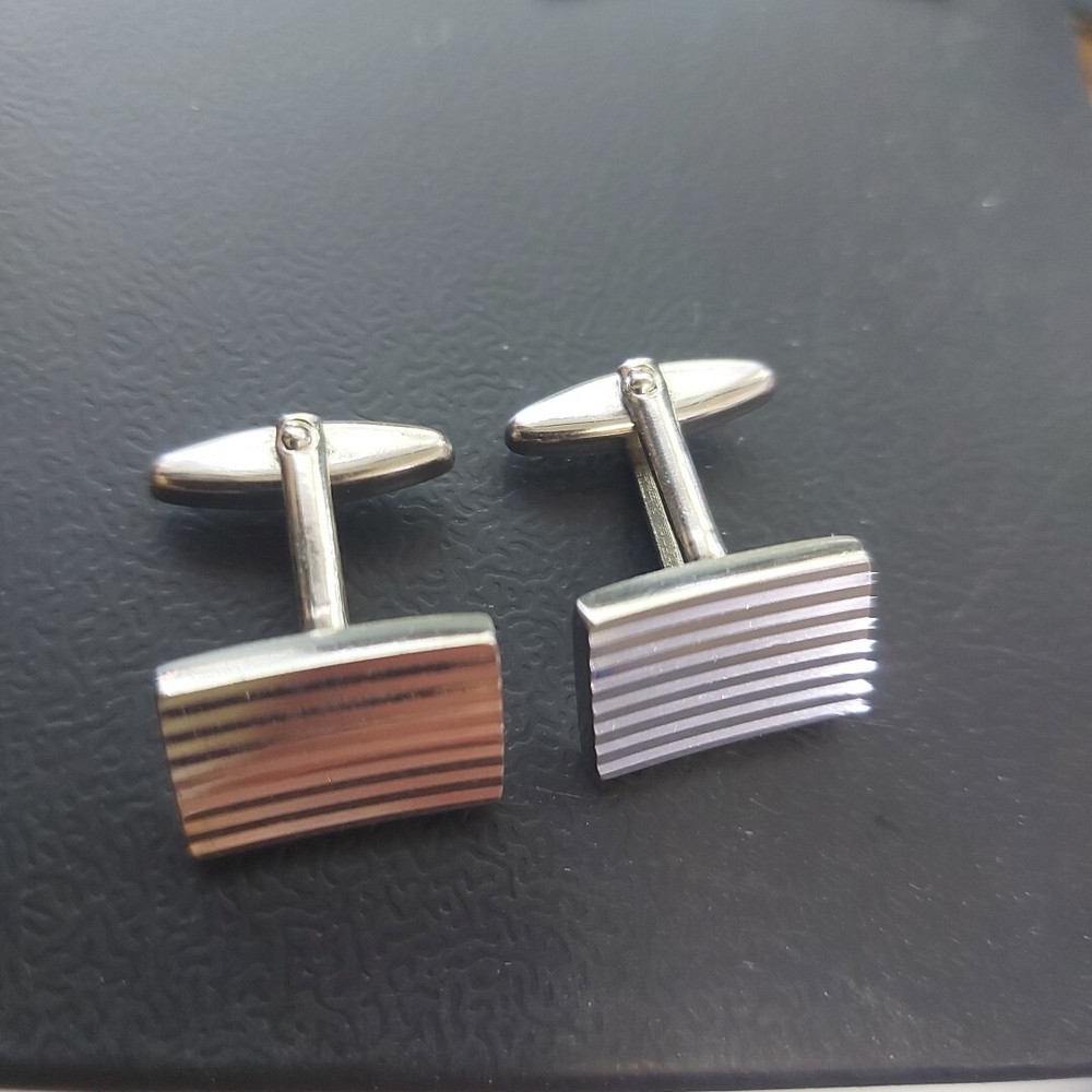 Vintage Cufflinks, Silver Tone Metal.