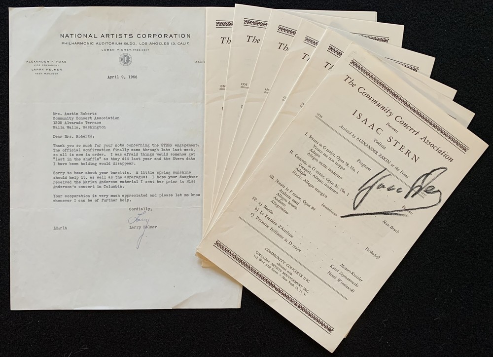 Isaac STERN (1920–2001): Signed Program (VIOLIN) (VIOLINIST)