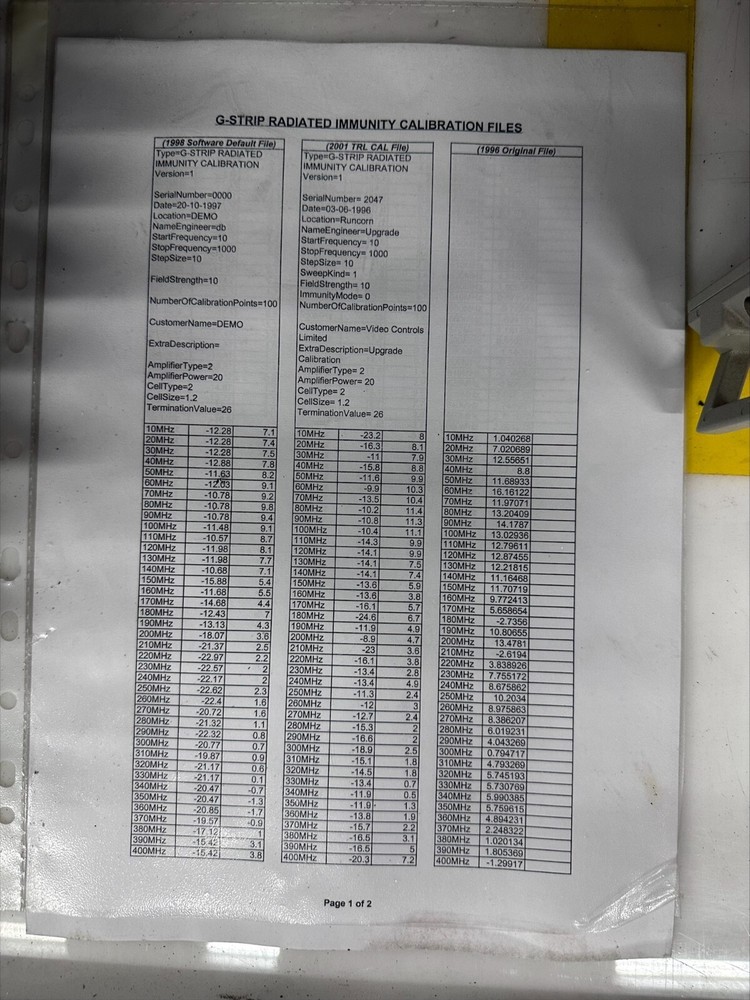 COMTEST G-Strip 48" EMI Shield Tester Chamber.
