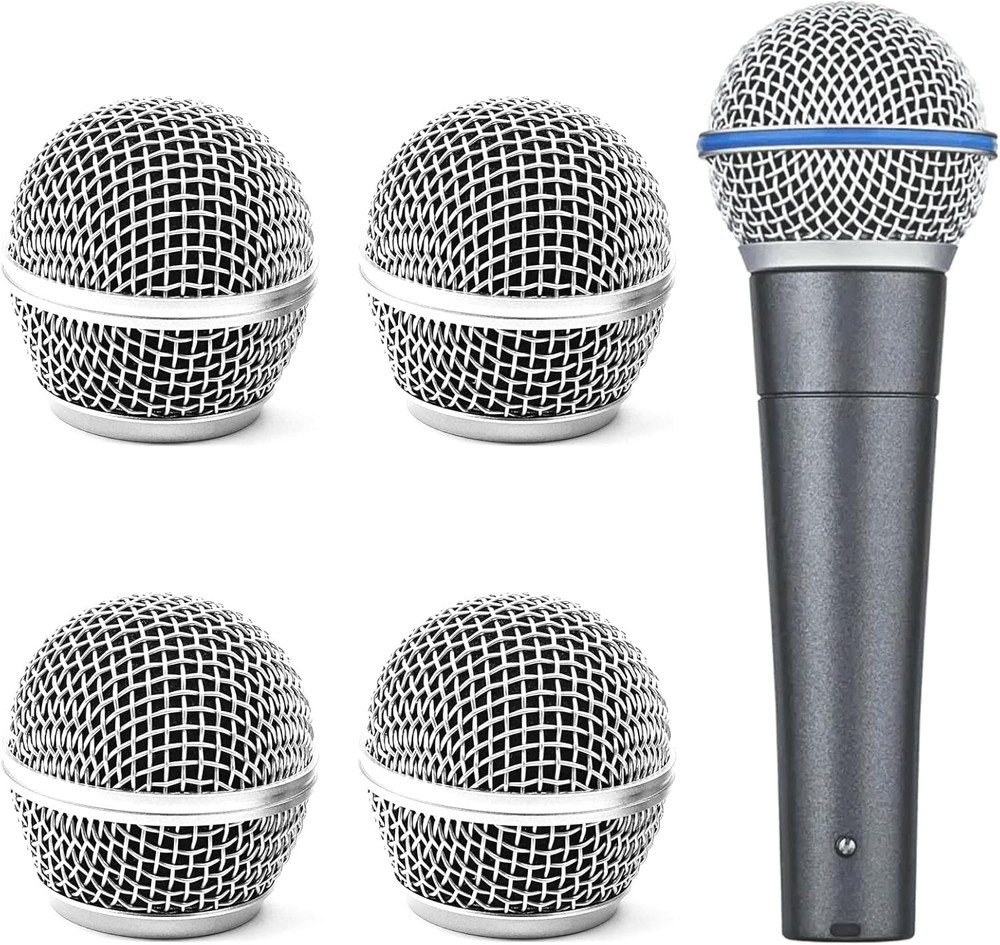 4 Pack SM58 Microphone Head Replacement Standard Size Grille Mic