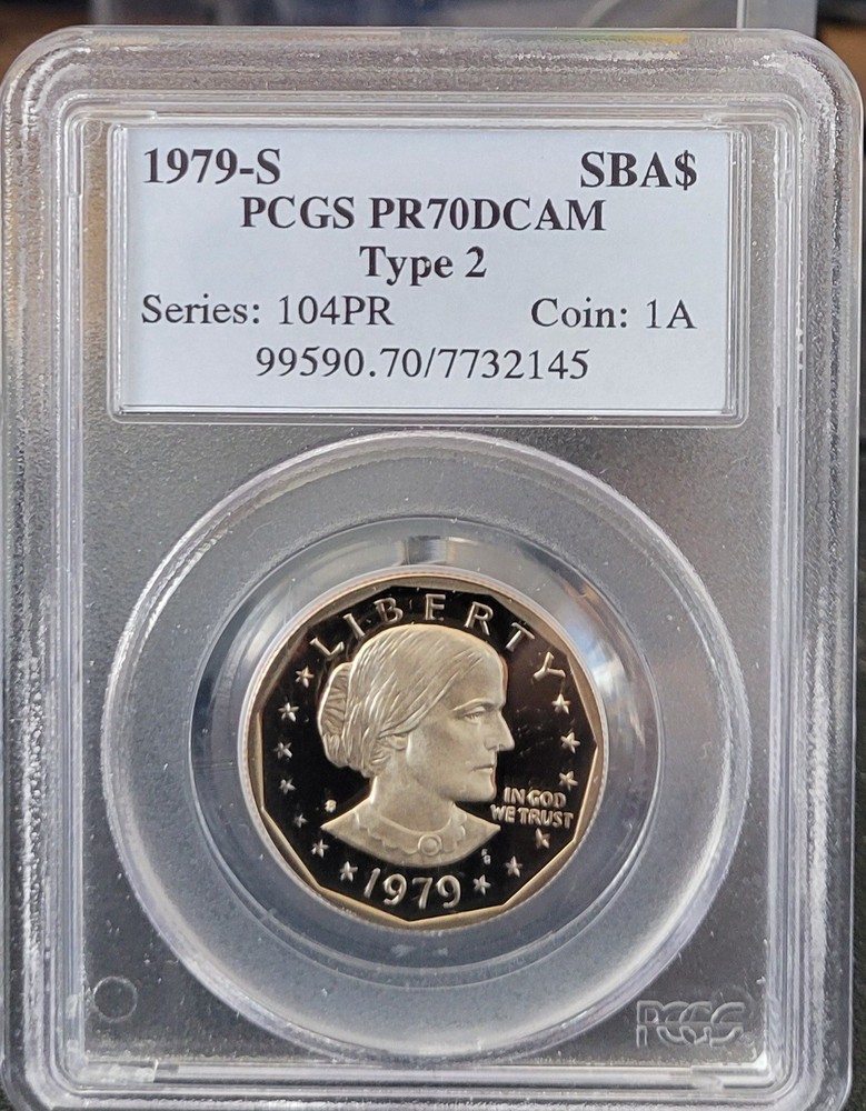 1979-S  Type 2  Susan B Anthony Dollar SBA$1   PR70DCAM PCGS