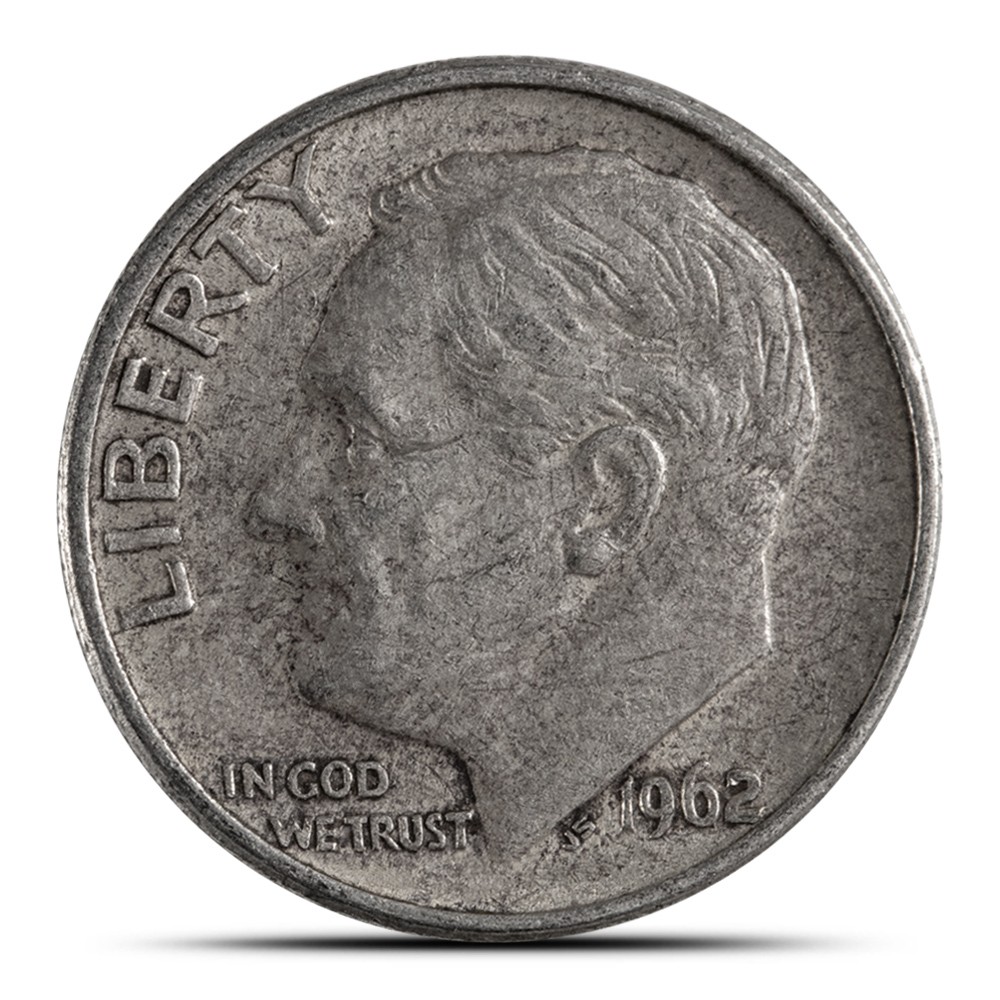 90% Silver Roosevelt Dimes ($100 FV, Circulated)