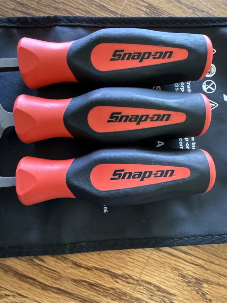 Snap On Tools Orange Instinct Soft Grip File Set 3pc