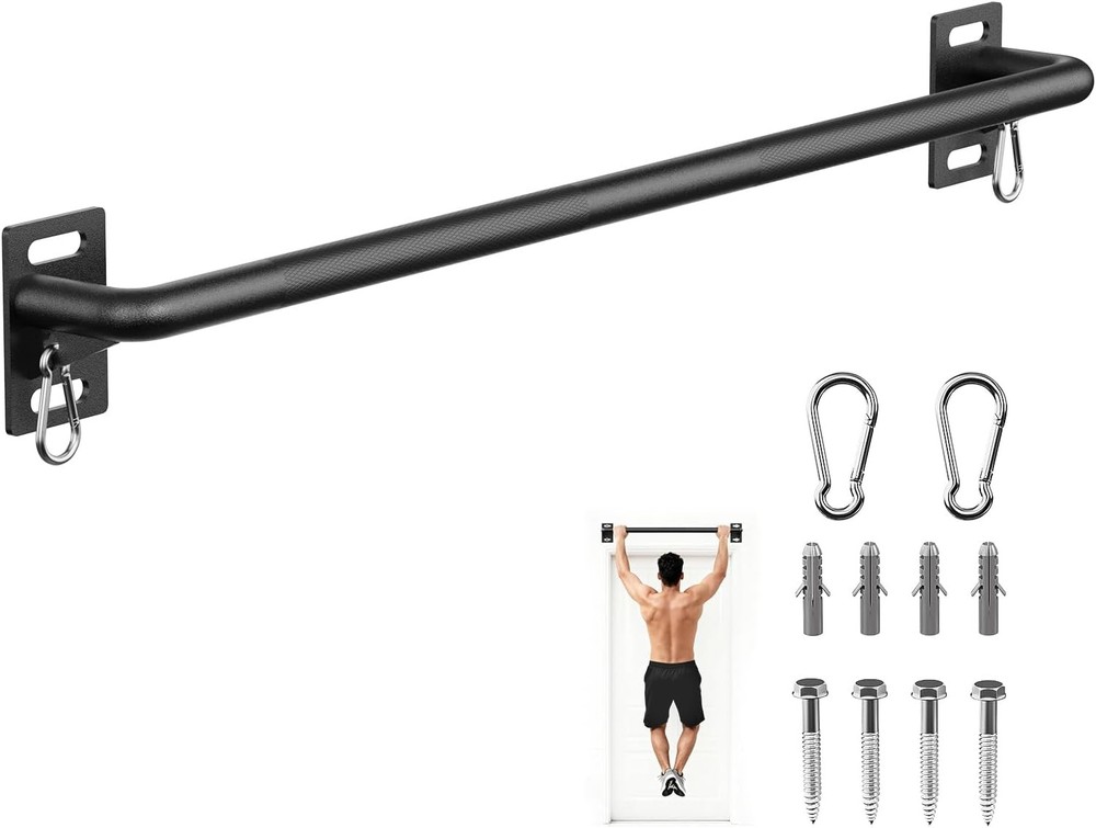 PAPABABE Wall Mounted Pull Up Bar, Chin Up Bar, Strength Training Pull-Up Bars C