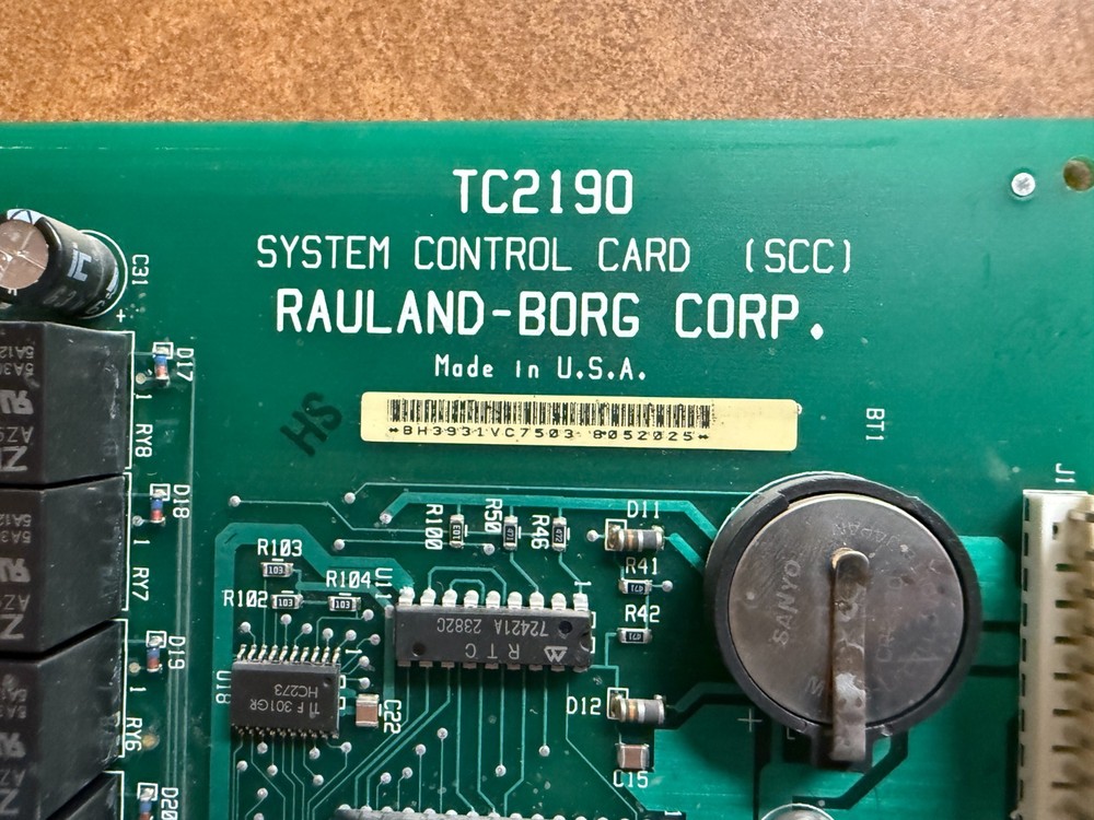Rauland-Borg TC2190 System Control Card SCC