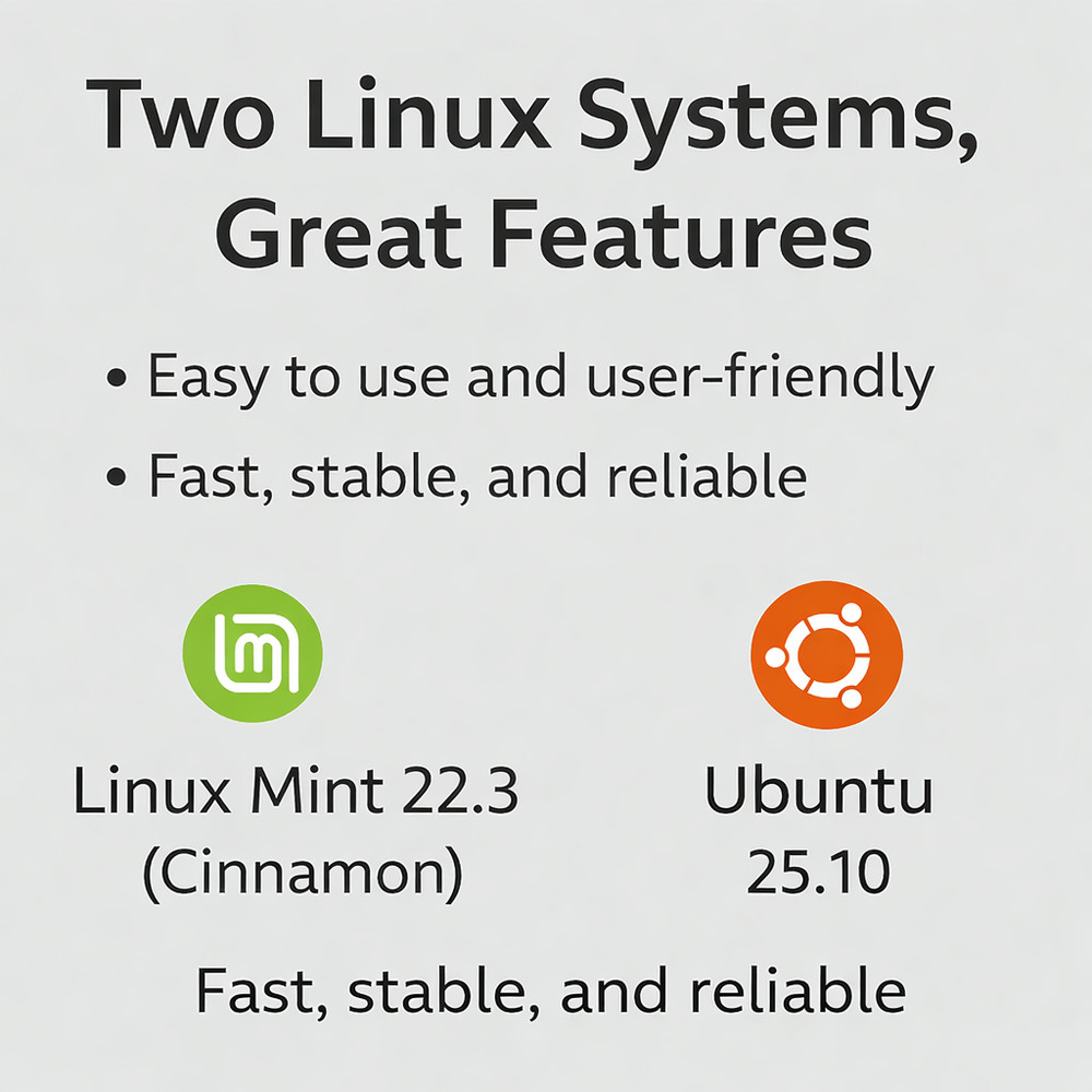 Bootable Linux USB – Mint 22.3 Cinnamon + Ubuntu 25.10 Installer 2-in-1