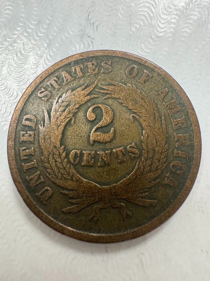 1864 Two Cent Piece Coin 2c- CM-0255