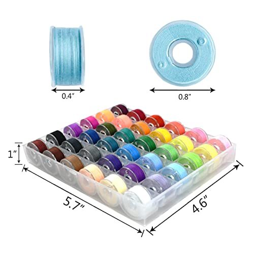 36 Pcs Bobbins and Sewing Threads Prewound Bobbin Thread with Storage Plastic