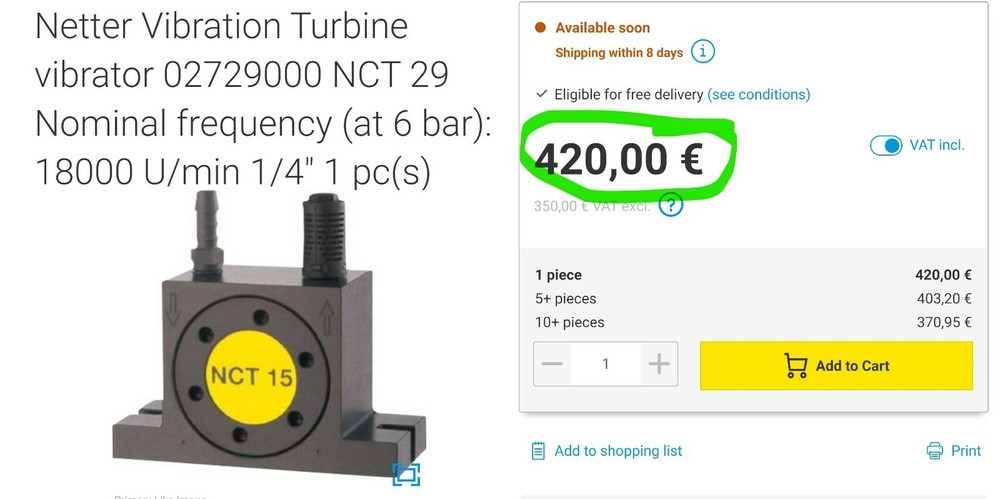 Netter NCT 29 Pneumatic Turbine Vibrator WORKING PULL [Z4B5]