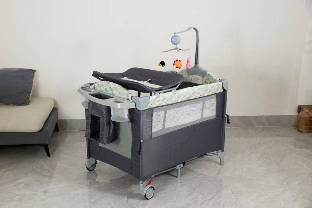 Playpen, baby Play yard with changing table foldable bedside sleeper for 0-33lb