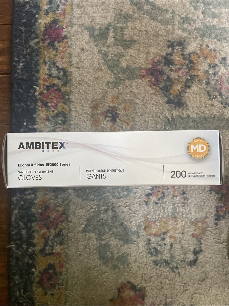 Ambitex Econofit Plus EF2000 Series Synthetic Polyethylene Gloves 200 pcs Medium