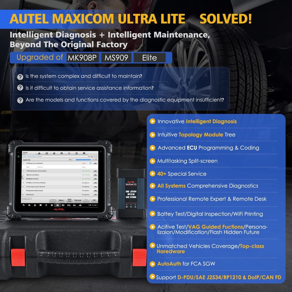 2023 Autel MaxiSys ULTRA Lite MS919 Diagnostic Scanner Advanced VCMI Programming