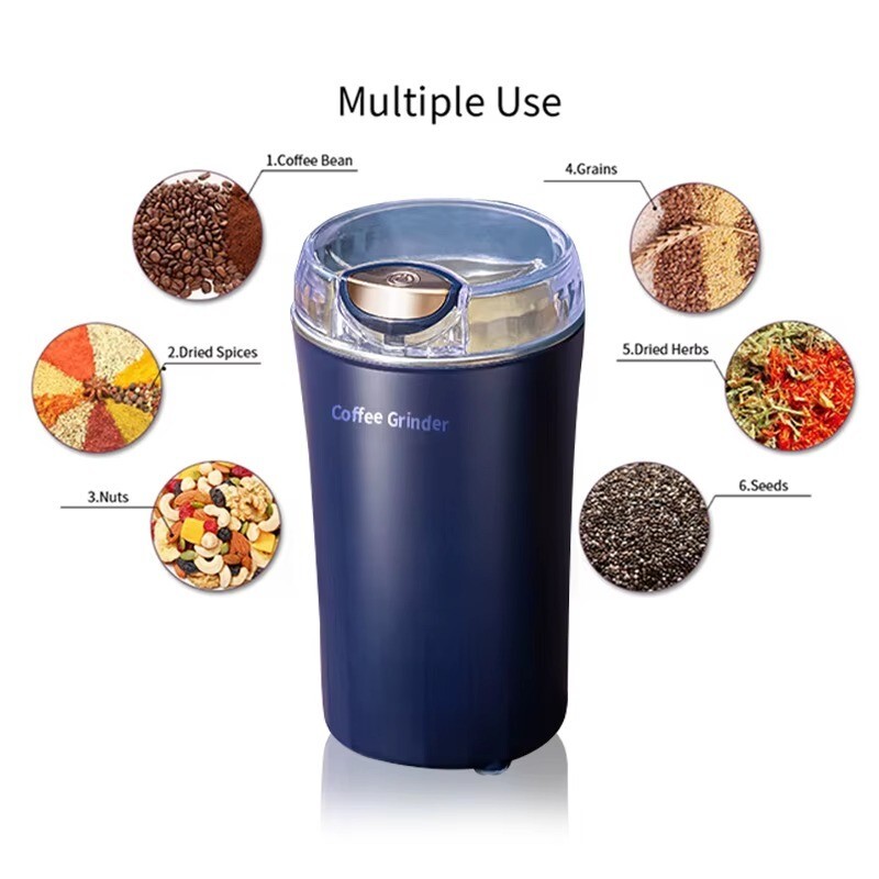 Spice Grinder One-touch Push-Button Stainless Steel Grind
