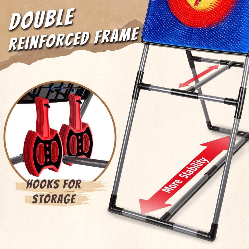 Axe Throwing Game for Backyard, Axe Throwing Target Set with 16 Throwing Axes...