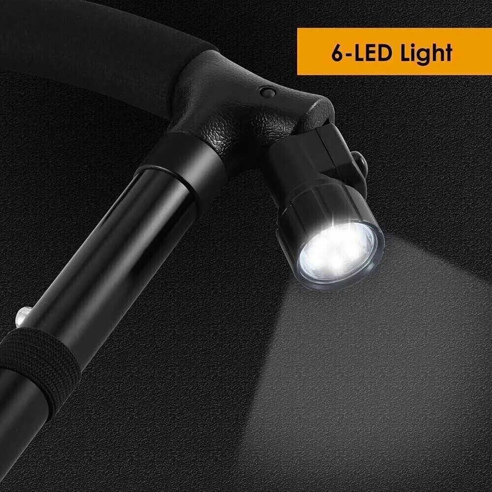 New Folding Walking Cane with LED Light, Adjustable Walking Stick with Carryin