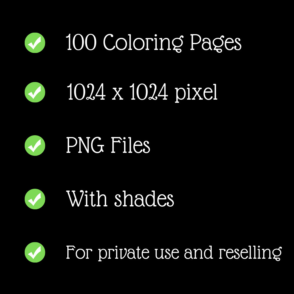 100 Chibi Coloring Pages Printable & POD Permission