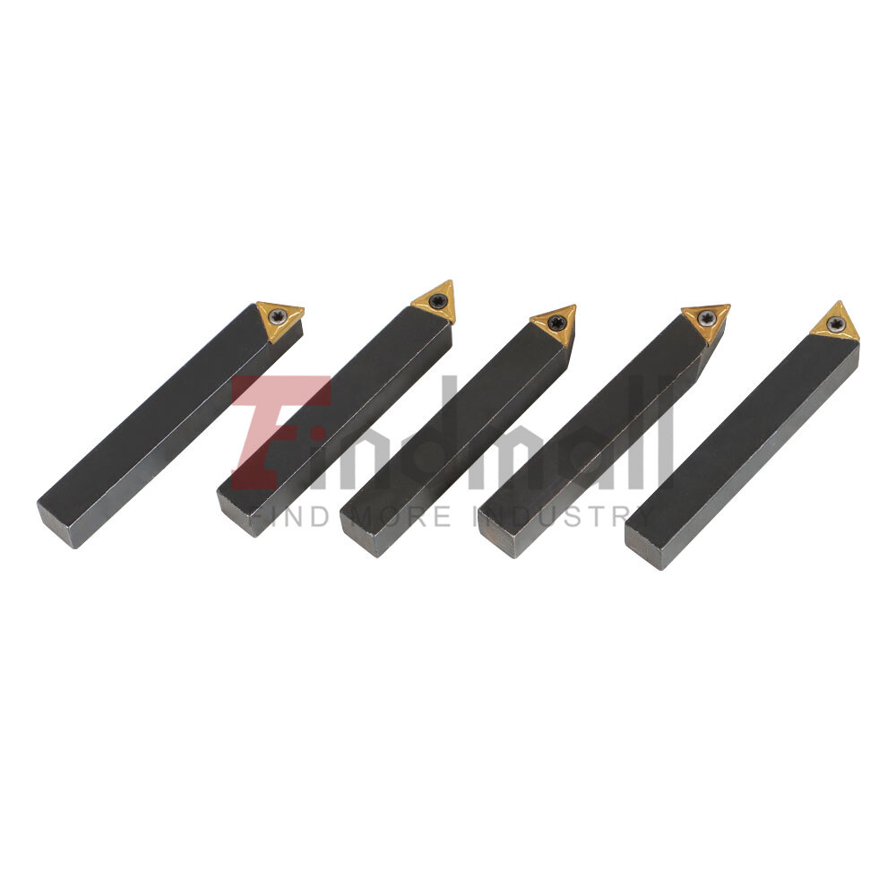 5Pcs 3/8" Lathe Indexable Carbide Insert + Turning Tooling Bit Holder Set