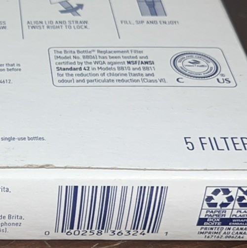 Brita Refillable Filter Refill 5-Pack for Bottles - Sealed Packs! For BOTTLES