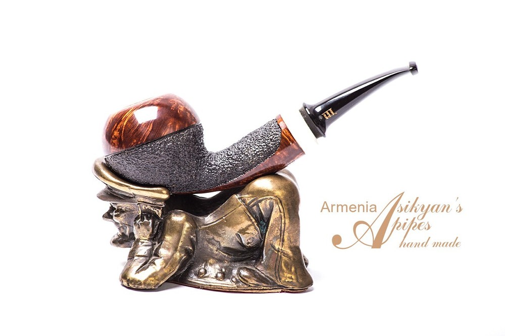 Asikyan Pipe #438/24 Apple Partially Smooth Rusticated Hand Made
