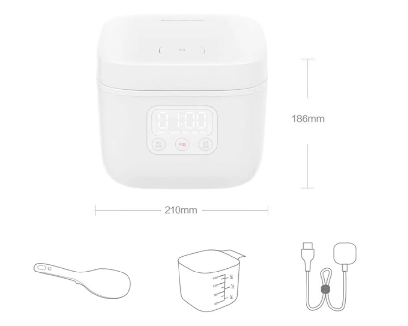 Xiaomi Rice Cooker 1.6L Multi Function App Control Non Stick 5 Layers Coating