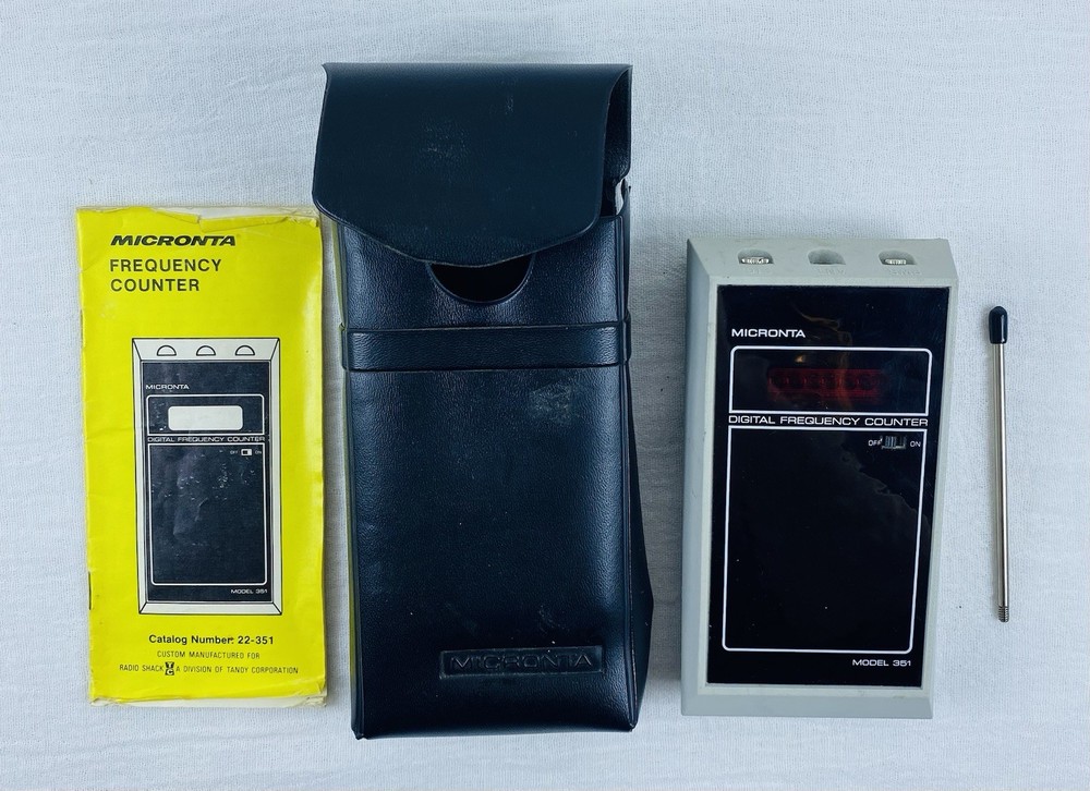 MICRONTA Model 351 Frequency Counter w/Case,Instructions & Antenna - Works!