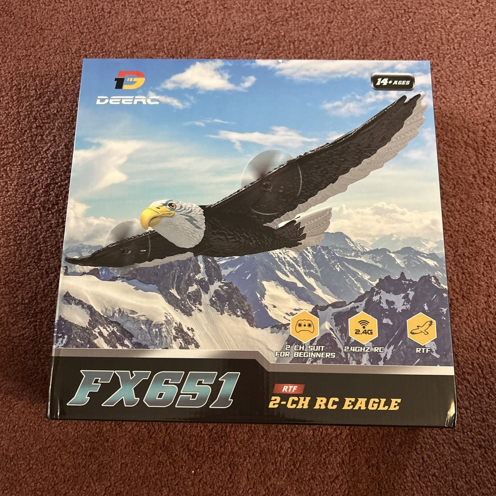 DEERC RC Plane, Remote Control Eagle Plane, RTF Airplane, 2.4GHZ 2CH Flying B...
