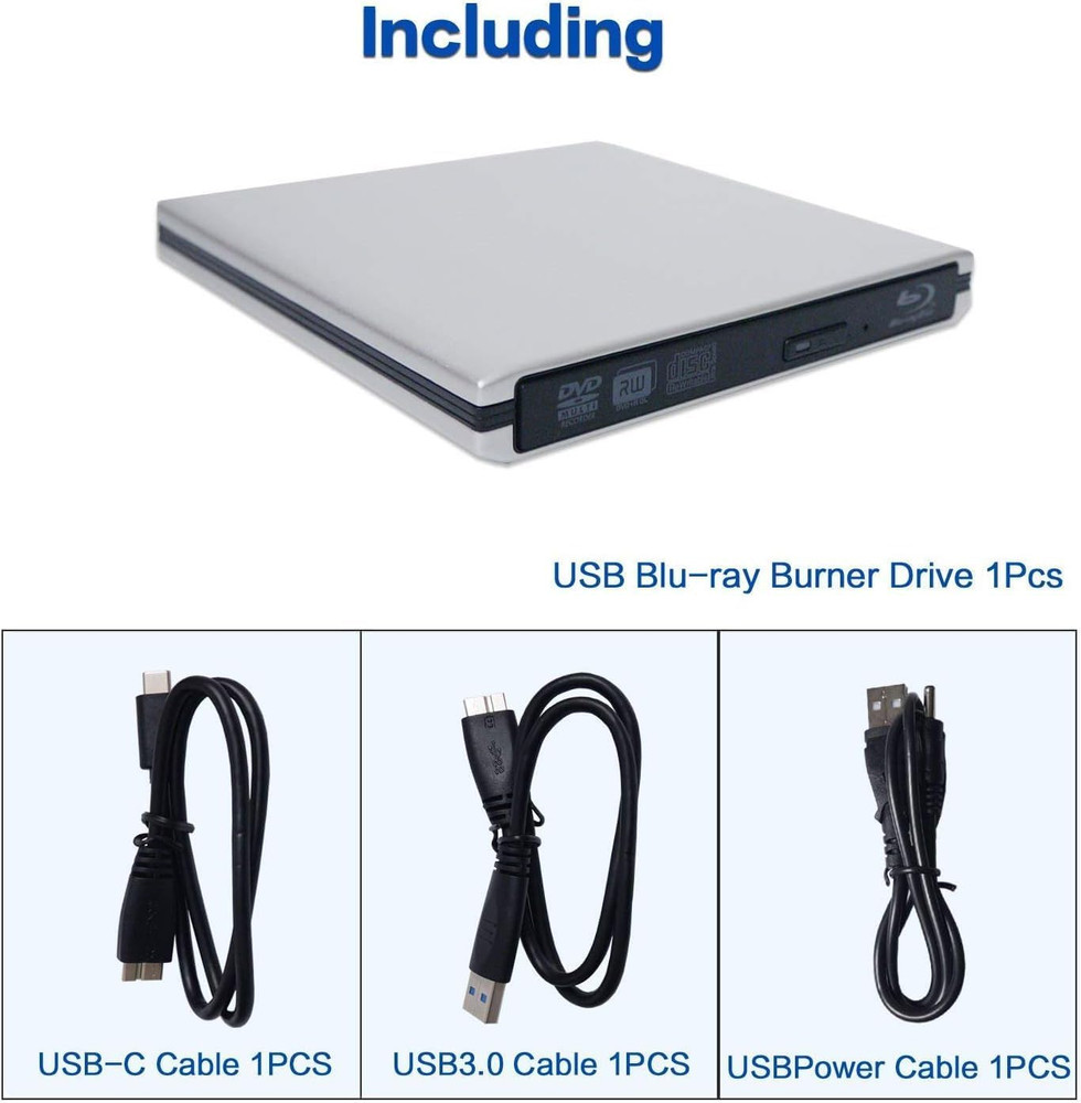 USB C Type C USB 3.0 External 3D HD Blue Ray Player for Macbook Pro USB C Blue R