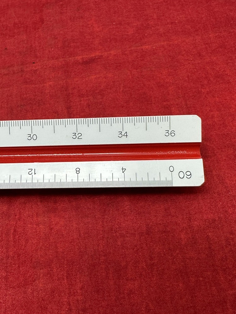 Pacific Arc Architect Ruler 95120 JAPAN Drafting Scale Triangle Trianguler Ruler