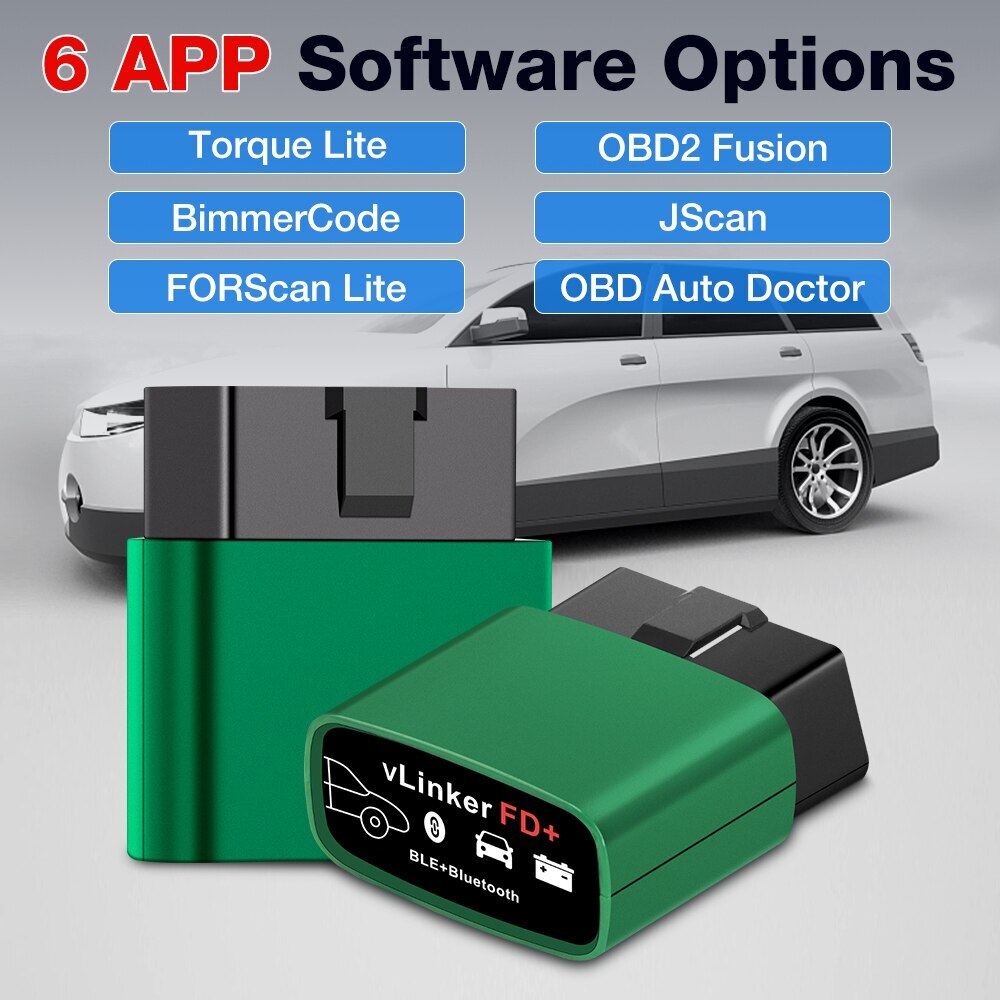 Vgate vLinker FD+ OBD2 Code Reader BT 4.0 Scanner FORScan for iOS Android/Window